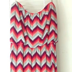 Colorful Strapless Maxi